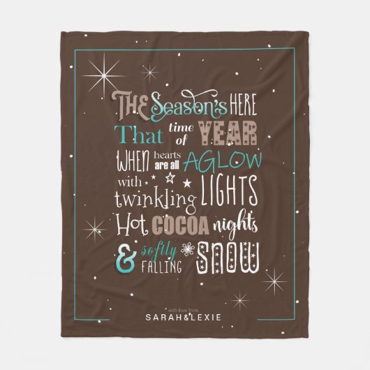 Seizoenskerstgedicht ID593 Fleece Deken (Voorkant)