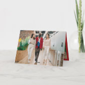 Seizoenskinderen Klassieke zegelfotobusiness Feestdagen Kaart (Achterkant)