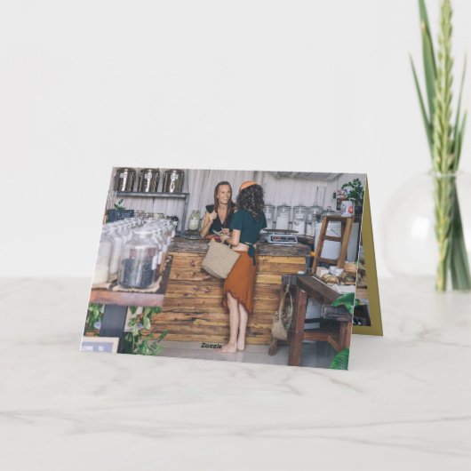 Seizoenskinderen Klassieke zegelfotobusiness Feestdagen Kaart (Achterkant)