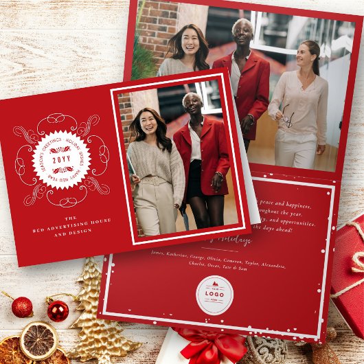 Seizoenskinderen Klassieke zegelfotobusiness Feestdagen Kaart