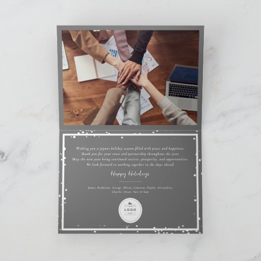 Seizoenskinderen Klassieke zegelfotobusiness Feestdagen Kaart (Binnen)