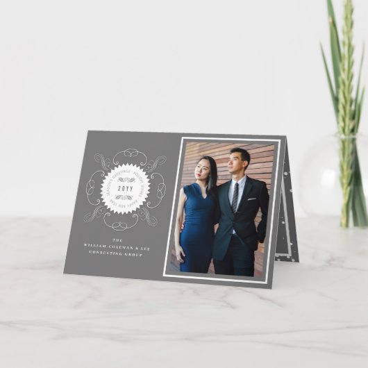 Seizoenskinderen Klassieke zegelfotobusiness Feestdagen Kaart (Voorkant)