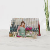 Seizoenskinderen Klassieke zegelfotobusiness Feestdagen Kaart (Achterkant)