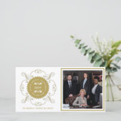 Seizoenskinderen Klassieke zegelfotobusiness Feestdagenkaart (Staand voorkant)