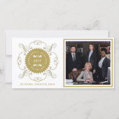 Seizoenskinderen Klassieke zegelfotobusiness Feestdagenkaart (Voorkant)