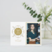 Seizoenskinderen Klassieke zegelfotobusiness Feestdagenkaart (Staand voorkant)