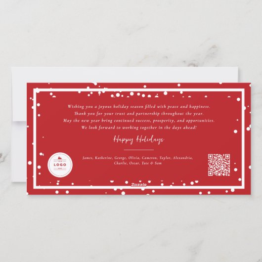 Seizoenskinderen Klassieke zegelfotobusiness Feestdagenkaart (Achterkant)