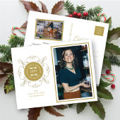 Seizoenskinderen Klassieke zegelfotobusiness Feestdagenkaart