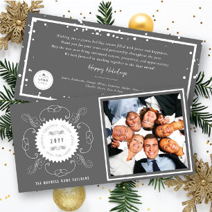 Seizoenskinderen Klassieke zegelfotobusiness Feestdagenkaart