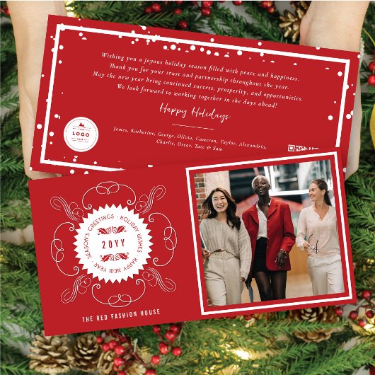 Seizoenskinderen Klassieke zegelfotobusiness Feestdagenkaart