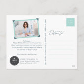 Seizoenskinderen Klassieke zegelfotobusiness Feestdagenkaart (Achterkant)