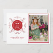 Seizoenskinderen Klassieke zegelfotobusiness Feestdagenkaart (Voorkant)