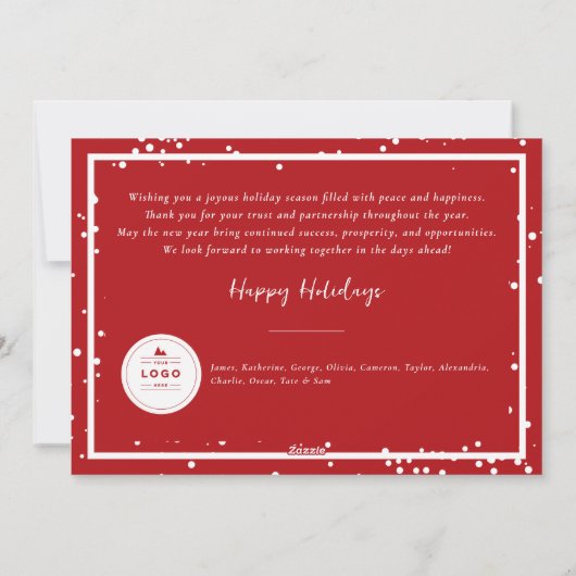 Seizoenskinderen Klassieke zegelfotobusiness Feestdagenkaart (Achterkant)