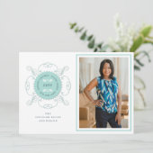 Seizoenskinderen Klassieke zegelfotobusiness Kaart (Staand voorkant)