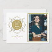 Seizoenskinderen Klassieke zegelfotobusiness Kaart (Voorkant)