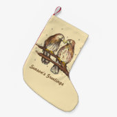 Seizoenskinderen met de Rode Tailed Hawk Bird Kers Kleine Kerstsok (Voorkant (Hangend))