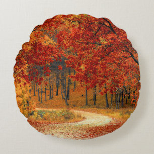 Seizoenskleuren in het najaar rond kussen