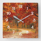 Seizoenskleuren in het najaar vierkante klok (Voorkant)