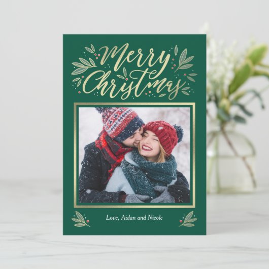 Seizoensklomp voor elegante leesbare kerstkaart (Staand voorkant)