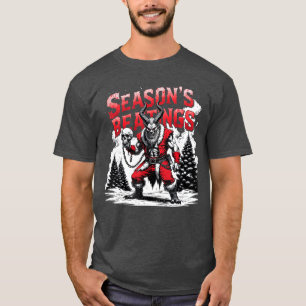 Seizoenskloppen Krampus Horror Kerst grappig T-shirt