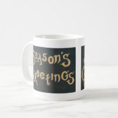 'Seizoenskoffie Mok met kerstcadeaus (Voorkant links)