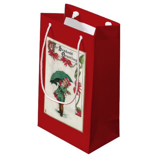 Seizoensmeisje Klein Cadeauzakje (Achterkant Gekanteld)