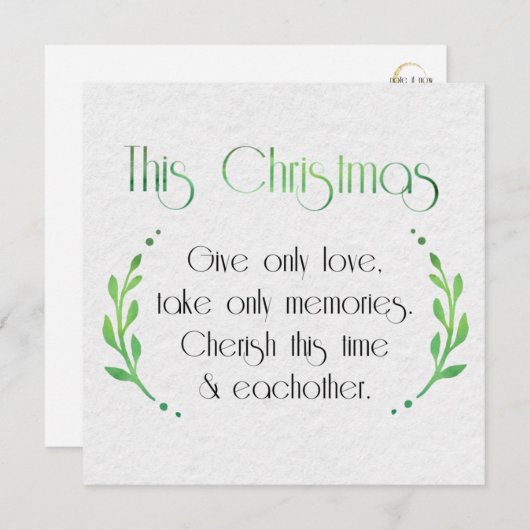 Seizoensminimalistische zingeving met Gold Flouris Feestdagenkaart (Voorkant / Achterkant)