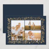 Seizoensmokkelaars, zeemacht en goudvlokken feestdagenkaart (Voorkant / Achterkant)