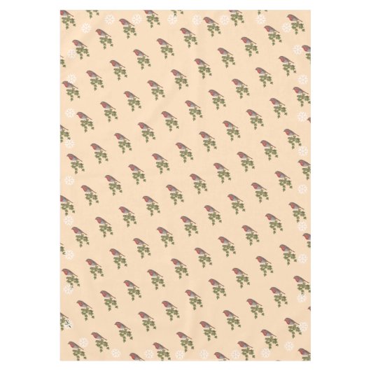 seizoensontwerp met ivoren blad en kerstrobin tafelkleed (Voorkant)