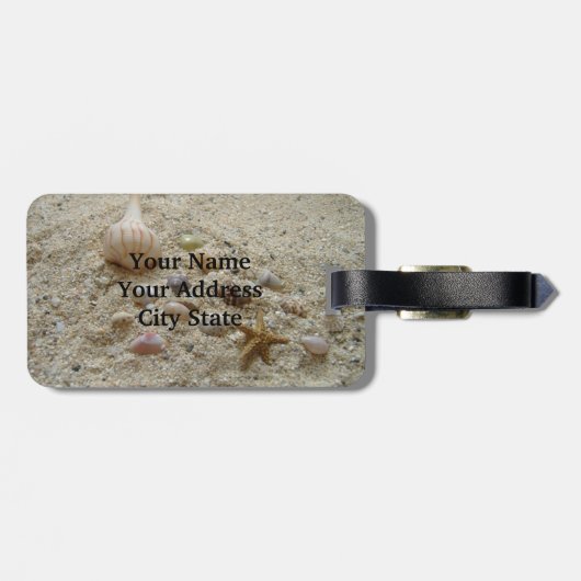 Seizoenspalen in de zand bagagelabel (Achterkant horizontaal)