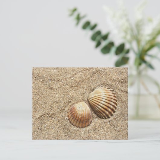 Seizoenspalen in het zand briefkaart (Staand voorkant)