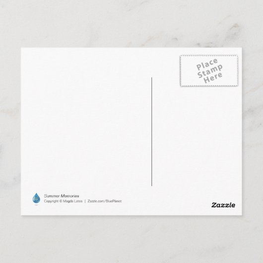 Seizoenspalen in het zand briefkaart (Achterkant)