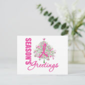 Seizoensroetroze lintboom feestdagenkaart (Staand voorkant)