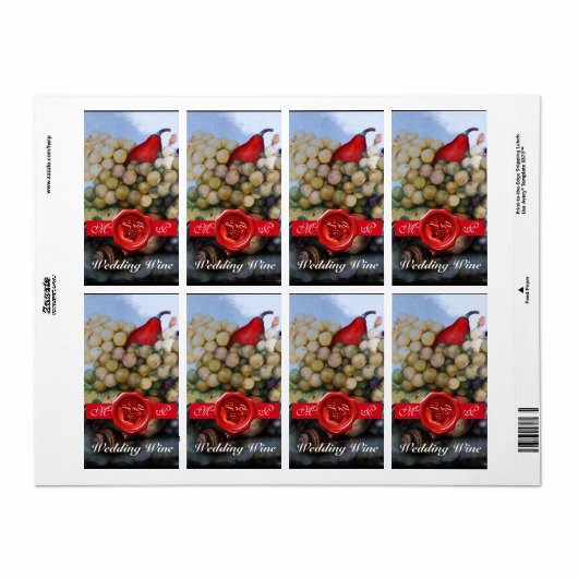 SEIZOENSRUIMTE VOOR RODE WAX SEAL MONOGRAM ETIKET (Full Sheet)