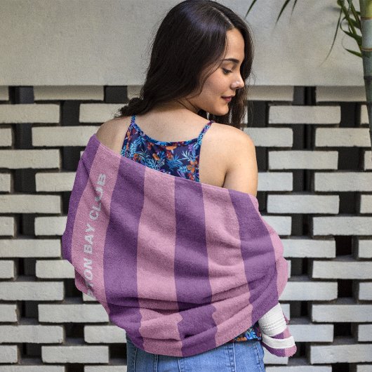 Seizoensrust: Custom Beach Club Gestreepte handdoe Strandlaken