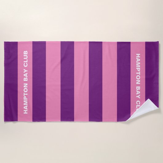 Seizoensrust: Custom Beach Club Gestreepte handdoe Strandlaken (Voorkant)