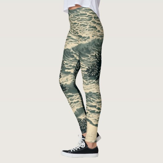 Seizoensrust: Lino gesneden kunstwerk Leggings (Links)