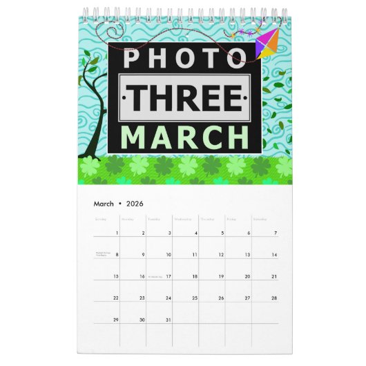  seizoensscènes | Aangepaste familie foto's 2025 Kalender (Mar 2026)