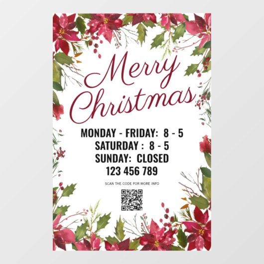 Seizoensseizoen met QR-code. Raamsticker (Vel)