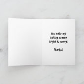 Seizoensstiften voor feestdagen - Koe Dank u Bedankkaart (Binnen)