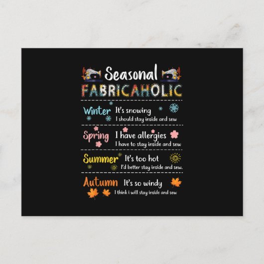 Seizoensstofverslaafde Winter Lente Zomer Herfst Briefkaart (Voorkant)