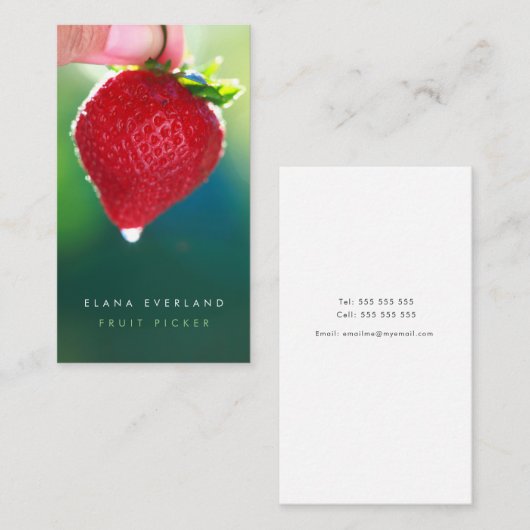 Seizoensstokplukker die contact met de Kaart maakt Afsprakenkaartje (Voorkant / Achterkant)