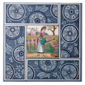 Seizoenstegels: Summer van Kate Greenaway Repro 18 Tegeltje (Voorkant)