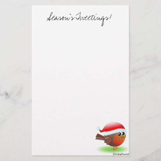 Seizoenstwitteraars schattige kerstRobin-benodigdh Briefpapier (Voorkant)