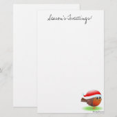 Seizoenstwitteraars schattige kerstRobin-benodigdh Briefpapier (Voorkant / Achterkant)