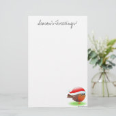 Seizoenstwitteraars schattige kerstRobin-benodigdh Briefpapier (Staand voorkant)