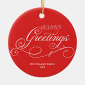 Seizoensvakantie met groeten keramisch ornament (Voorkant)