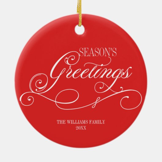 Seizoensvakantie met groeten keramisch ornament (Achterkant)