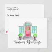 Seizoensvakantie met kerst thuis briefkaart (Voorkant / Achterkant)