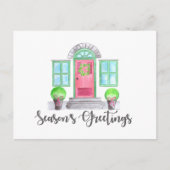 Seizoensvakantie met kerst thuis briefkaart (Voorkant)